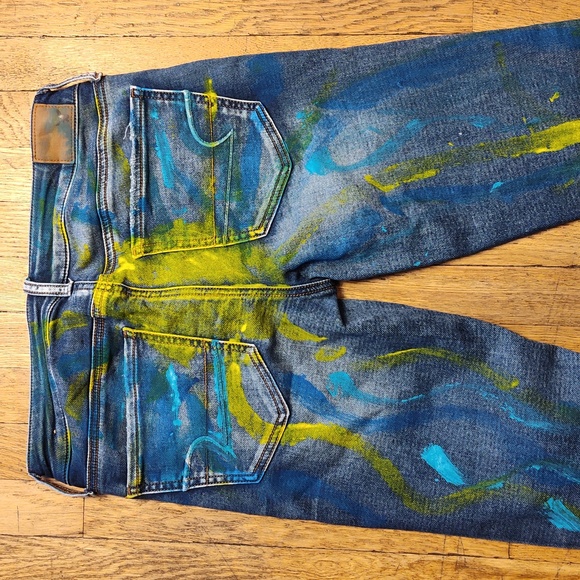 American Eagle Outfitters Super Stretch Jeggings Size 4 Graphic Art Design - Picture 13 of 16